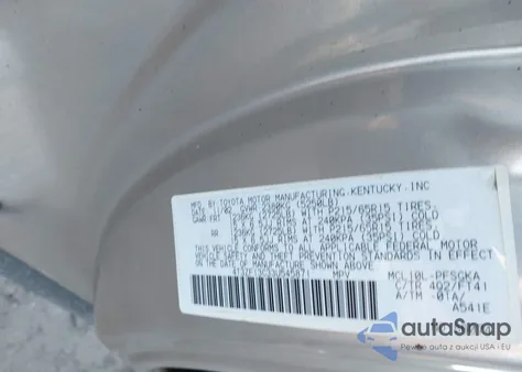 2003 Toyota Sienna Le z USA, uszkodzony, nr VIN 4T3ZF13C33U545871